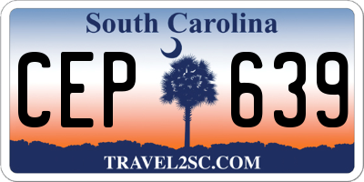 SC license plate CEP639