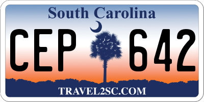 SC license plate CEP642