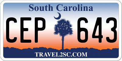 SC license plate CEP643