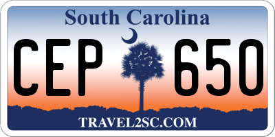 SC license plate CEP650