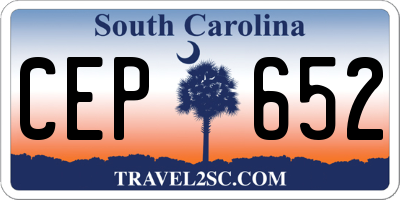 SC license plate CEP652