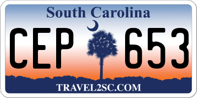 SC license plate CEP653