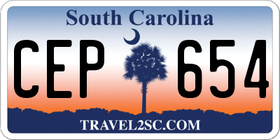 SC license plate CEP654