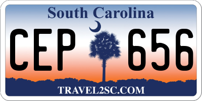 SC license plate CEP656