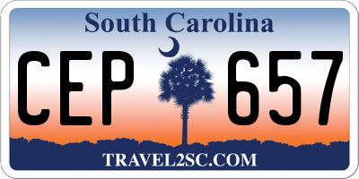 SC license plate CEP657