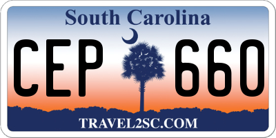 SC license plate CEP660