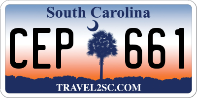 SC license plate CEP661
