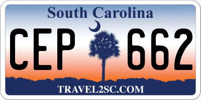 SC license plate CEP662