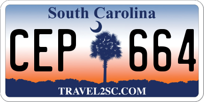 SC license plate CEP664