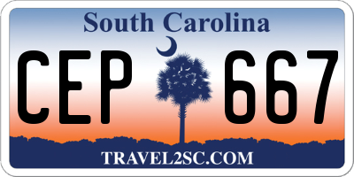 SC license plate CEP667