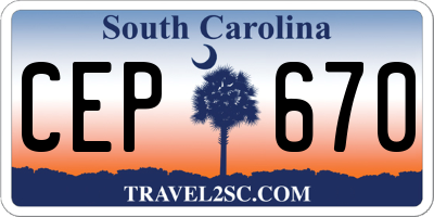 SC license plate CEP670