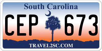 SC license plate CEP673