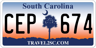 SC license plate CEP674