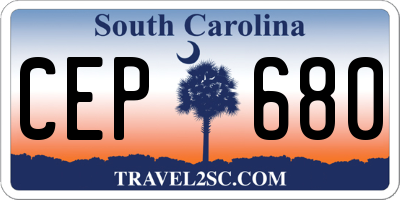 SC license plate CEP680