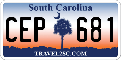 SC license plate CEP681