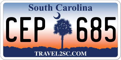 SC license plate CEP685