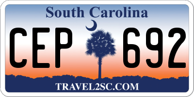 SC license plate CEP692