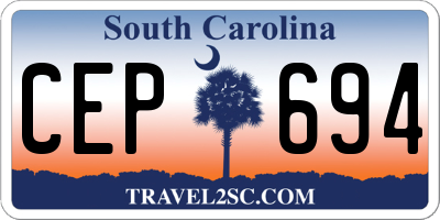 SC license plate CEP694