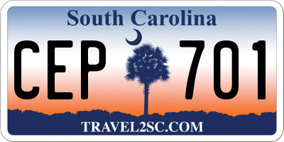 SC license plate CEP701