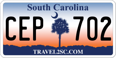 SC license plate CEP702