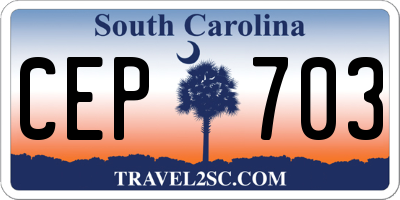 SC license plate CEP703