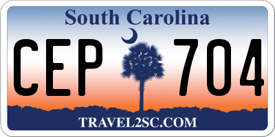 SC license plate CEP704