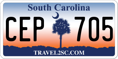 SC license plate CEP705