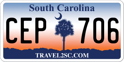 SC license plate CEP706