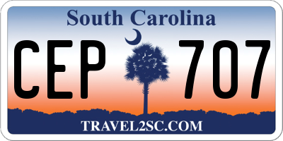 SC license plate CEP707