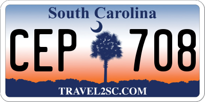 SC license plate CEP708