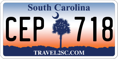 SC license plate CEP718