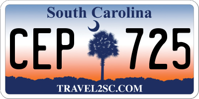 SC license plate CEP725