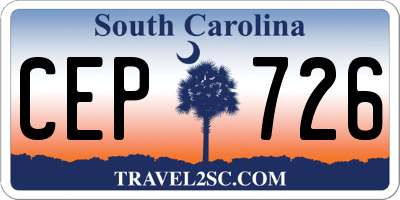 SC license plate CEP726