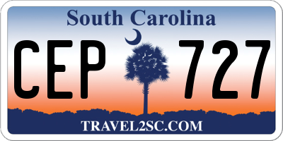 SC license plate CEP727