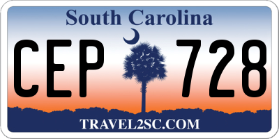 SC license plate CEP728