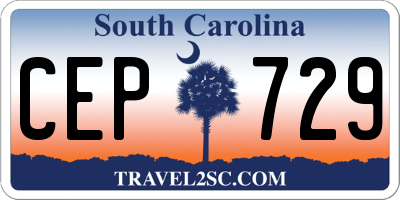 SC license plate CEP729