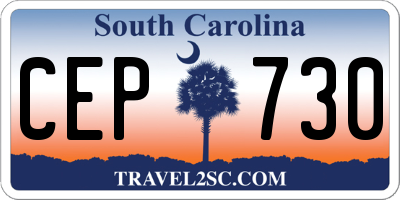 SC license plate CEP730