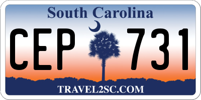 SC license plate CEP731