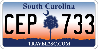 SC license plate CEP733