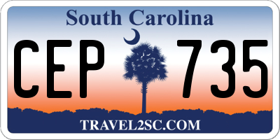 SC license plate CEP735