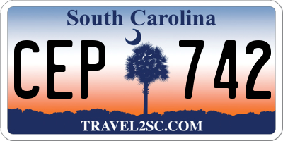 SC license plate CEP742