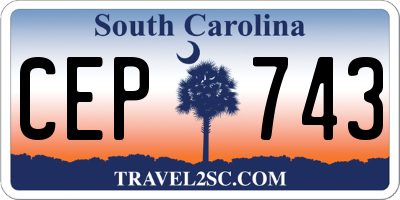 SC license plate CEP743