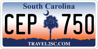 SC license plate CEP750