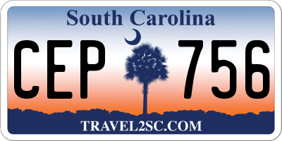 SC license plate CEP756