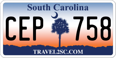 SC license plate CEP758