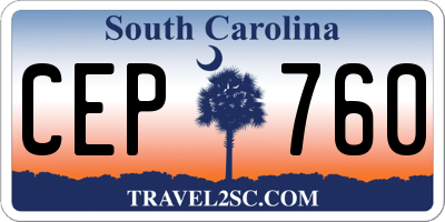 SC license plate CEP760