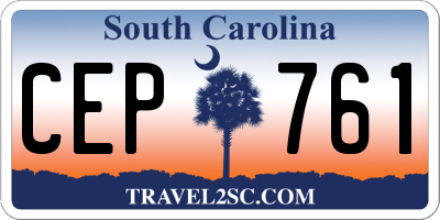 SC license plate CEP761