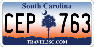 SC license plate CEP763