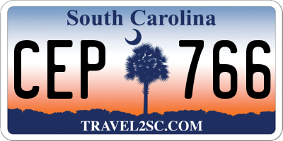 SC license plate CEP766