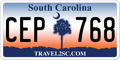 SC license plate CEP768